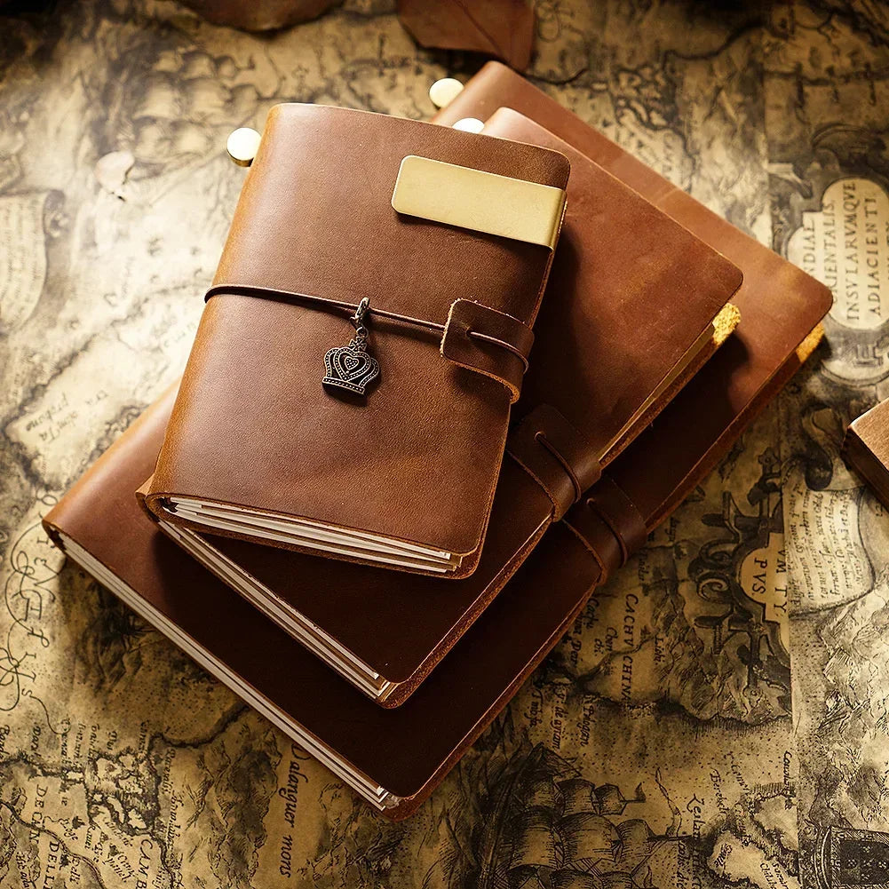 YUPPIE GENIUS Handmade Crazy Horse Leather Notebook